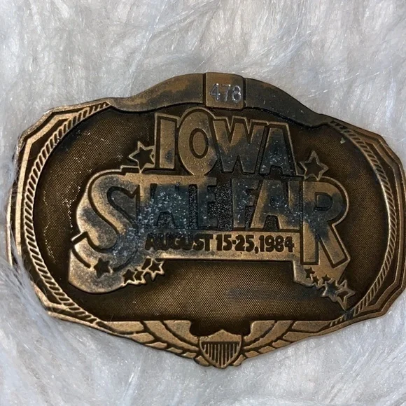 Iowa state fair belt buckle vintage 1984 Western cowboy cowgirl rodeo ranch - Picture 6 of 6